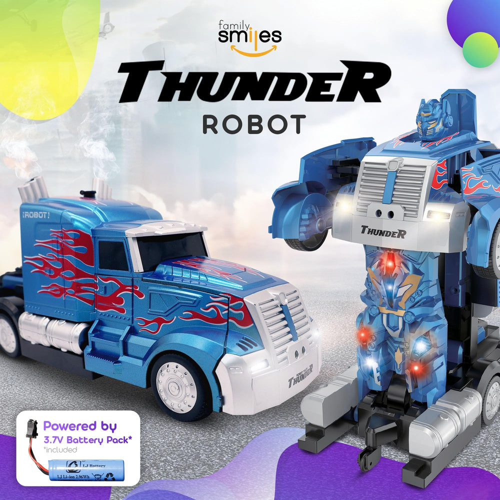 Family Smiles Transforming Robot RC Truck demonstrates inductive deformation feature.