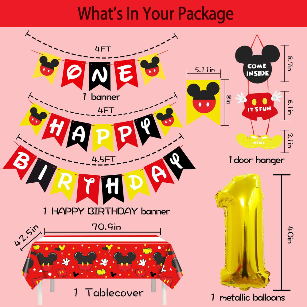 Family Pro black mouse head foil balloon adds playful contrast to the backdrop.