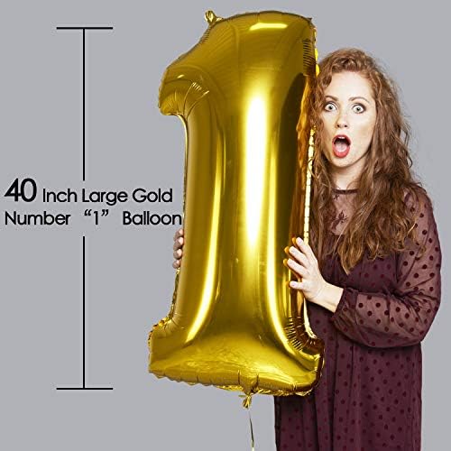 Family Pro 40-inch '1' foil balloon creates a dramatic birthday centerpiece.