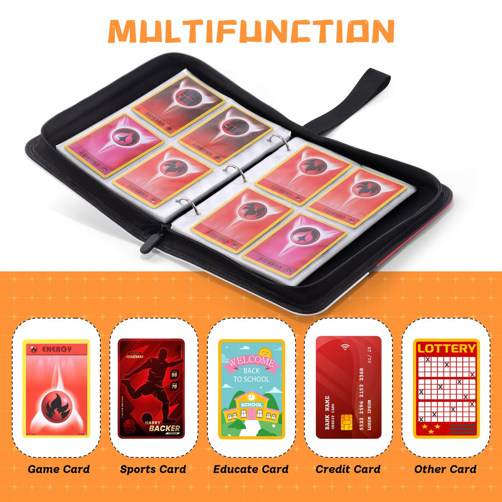 FAMOMI Card Binder 4-Pocket layout demonstrates pockets for standard cards.