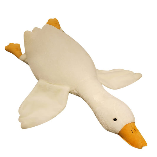 FANGYU goose stuffed animal pillow giant white front view for cozy hugs and decor.