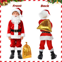 Fanng children's Santa costume coat showcases plush velvet and bright red for stage-ready looks