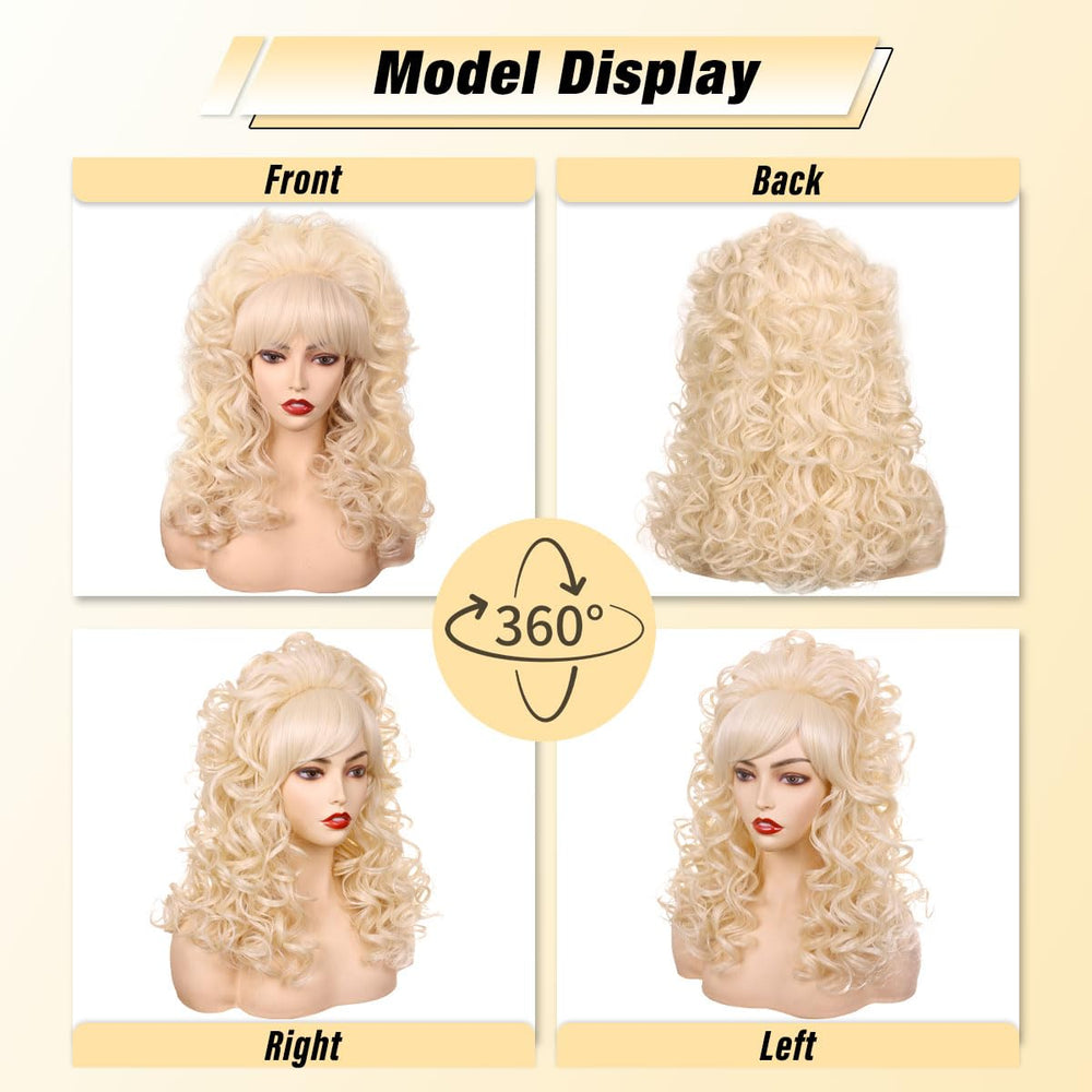 FantaLook blonde queen-costume wig for vintage cosplay and events.