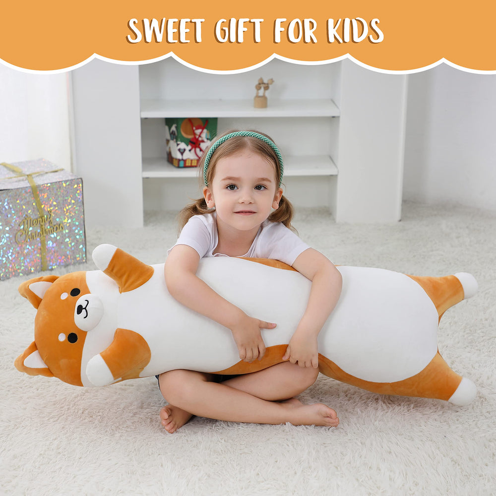 Fanunny 36-inch dog plush in a kid's bedroom for play.