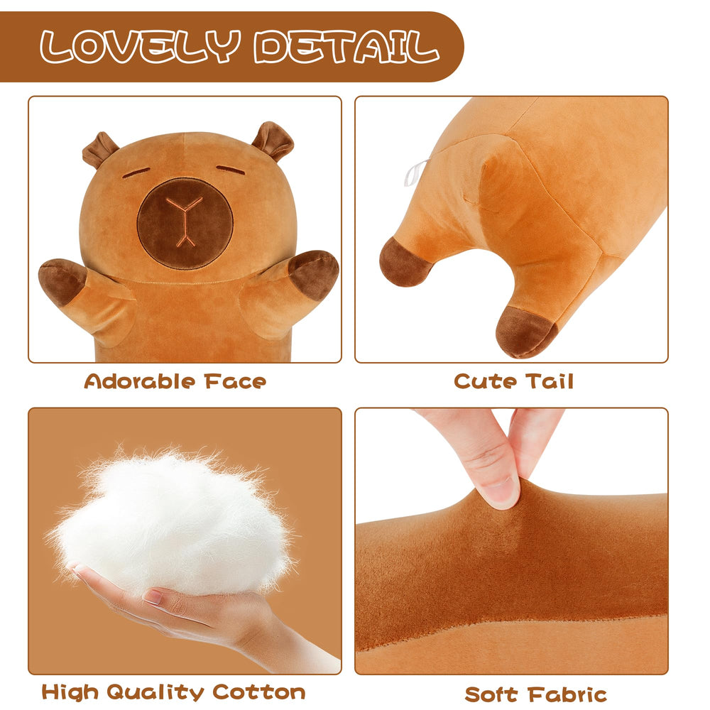Fanunny Capybara Plush close-up fur texture highlights soft cuddle feel