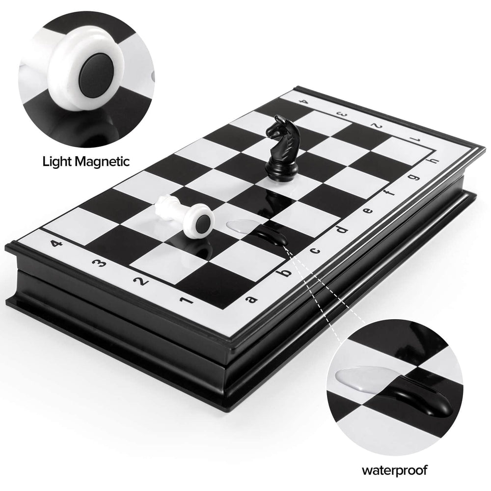 FanVince chess set magnetic surface keeps pieces stable during windy outdoor play.
