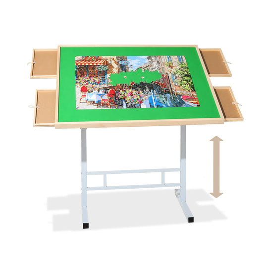 Fanwer 1500 piece puzzle table with drawers offering ample space for family puzzles.