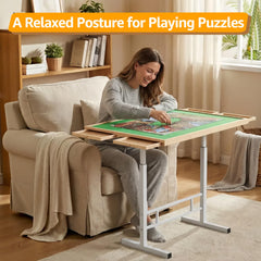 Fanwer four drawer puzzle table helps organize pieces efficiently.