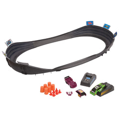 Far Out Toys NASCAR Crash Circuit Short Track in action for fast-paced kid races.