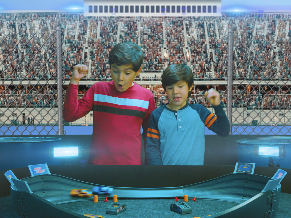 Far Out Toys two electric-powered cars showcase quick charging and action.