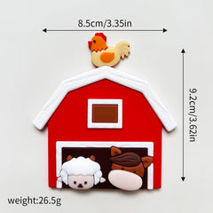 Farm Animal Cake Toppers: farm house topper creates charming countryside scene.