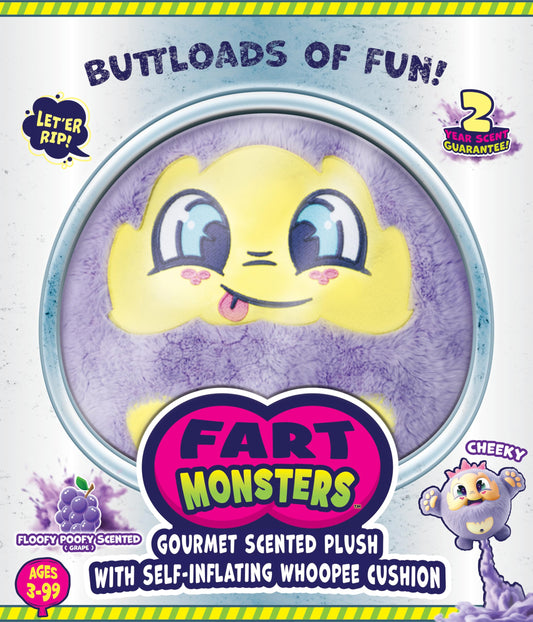 Cheeky grape-scented plush from Fart Monsters, 16-inch cuddle buddy with playful scent