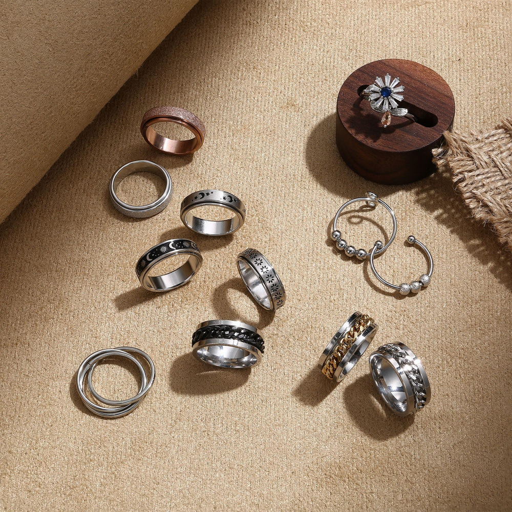 FASACCO flower fidget ring adds a soothing touch.