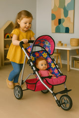 Fash N Kolor stroller removable seat is machine-washable for cleanup.
