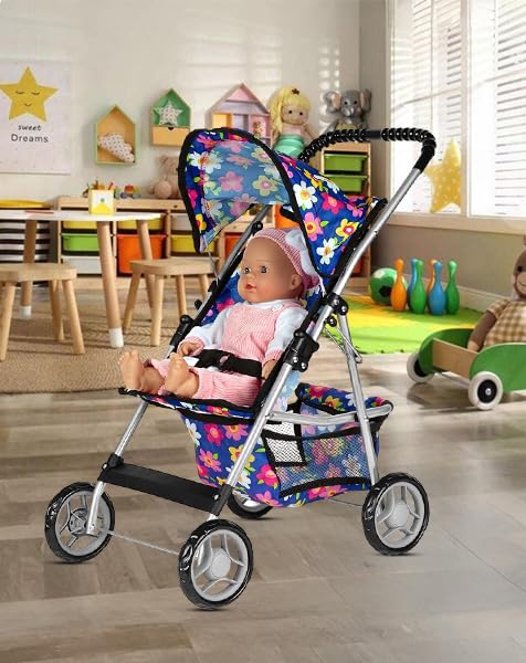 Fash N Kolor stroller fits dolls up to 18 inches tall.