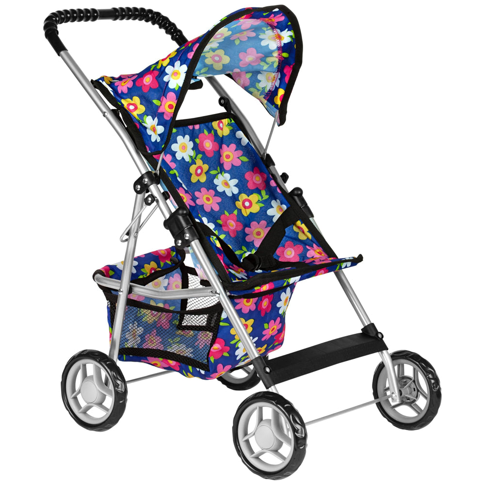 Fash N Kolor deluxe baby doll stroller with flower design for imaginative play.