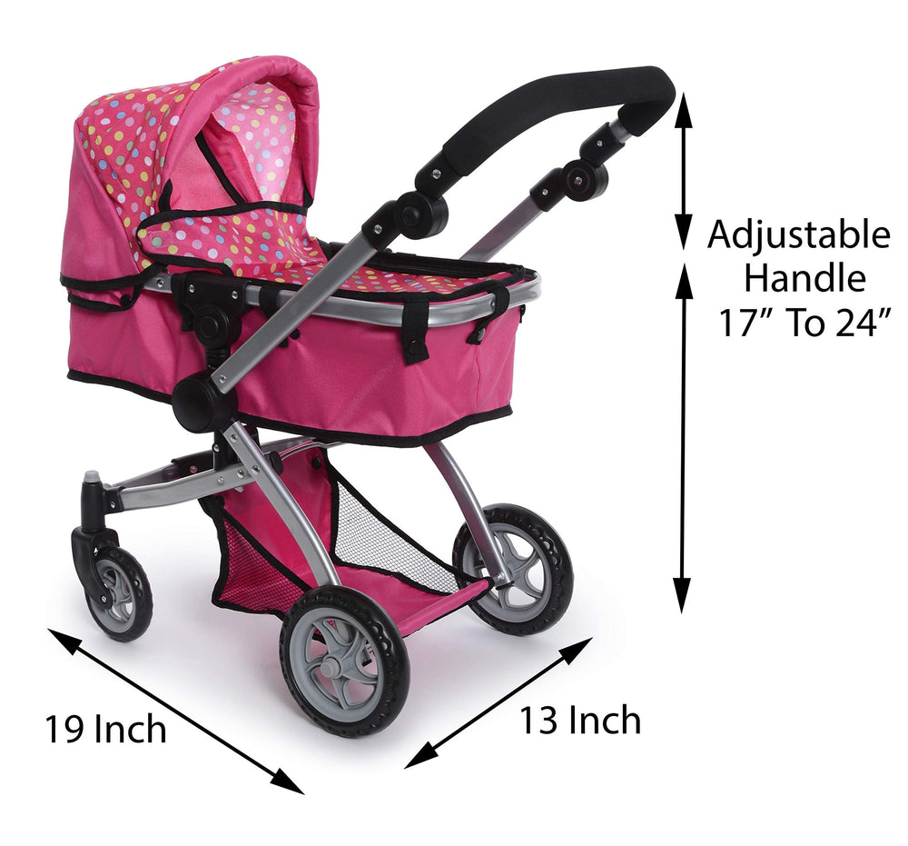Fash N Kolor doll stroller with adjustable soft-grip handle grows with your child.