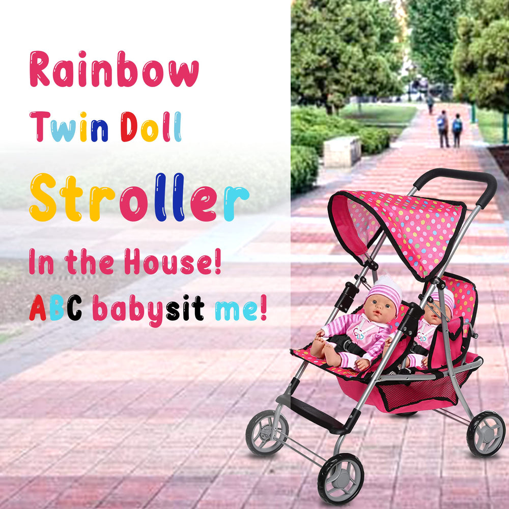 Fash n Kolor doll stroller hood converts for versatile play.