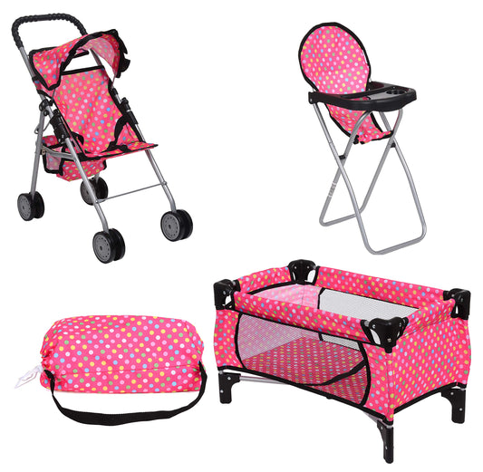 Fash N Kolor doll stroller pink, smooth push for imaginative play.
