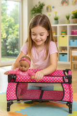 Fash N Kolor foldable doll crib with zip carrier for easy storage