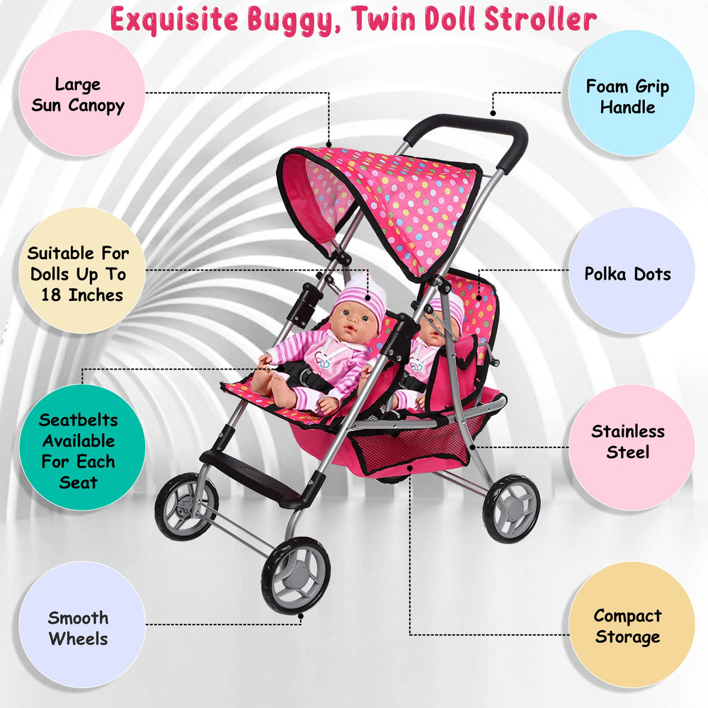 Fash n Kolor twin baby stroller ideal for siblings.