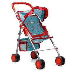 Fash N Kolor unicorn doll stroller folded for compact storage.