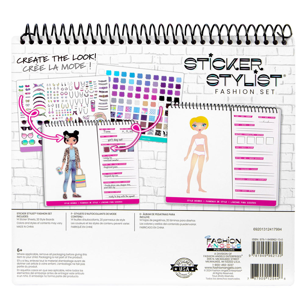 Fashion Angels activity book used in car for road trip fun.