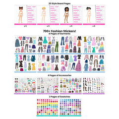 Fashion Angels sticker book pages inside showing sticker-by-number sheets for guidance.