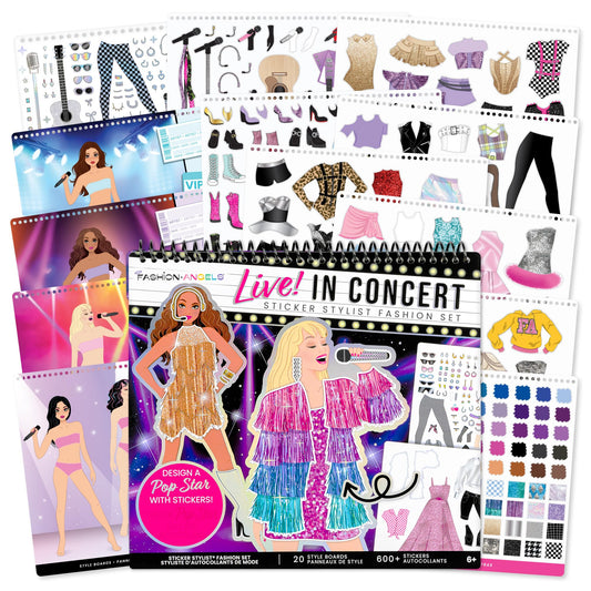 Fashion Angels Live! concert sticker stylist set, portable creativity for travel and on-the-go fun.