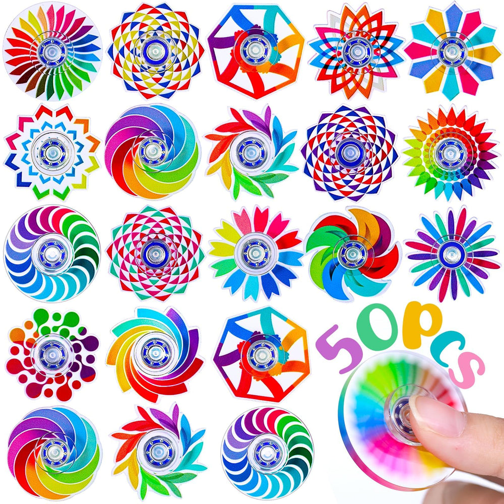 Fasray 50-pack fidget spinners with colorful patterned designs for focus and calm.