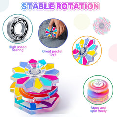 Fasray colorfully designed spinners with smooth bearings for quiet, portable use.