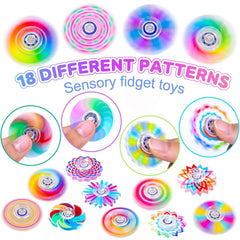 Fasray mini sensory toys collection showcasing 18 patterns for sharing.