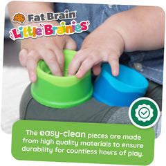 Fat Brain Toys Dimpl Stack durable fidget for toddlers during quiet play.