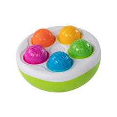 Fat Brain Toys SpinnyPins for ages 18 months and up, safety-focused design.