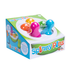 Fat Brain Toys SpinnyPins baby-friendly design supports early sorting play.