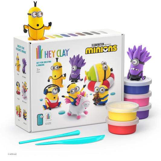 Fat Brain Toys Hey Clay Minions kit box with colors and tools for kids