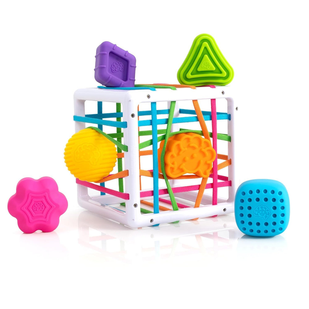 InnyBin cube-sized blocks ideal for tiny hands to grasp.