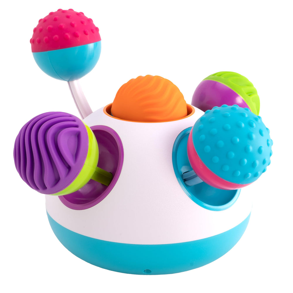 Fat Brain Toys Klickity texture balls offer varied textures for rich sensory exploration.