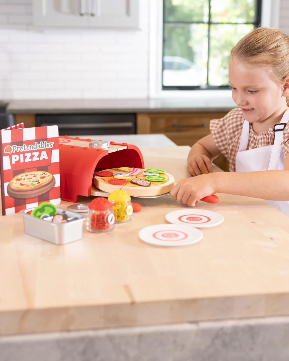 Fat Brain Toys Pretendables Backyard Pizza Oven Set kitchen tools for playful restaurant play