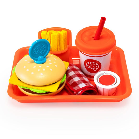 Fat Brain Toys Pretendables burger and fries burger components for imaginative play.