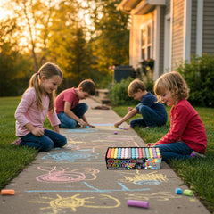 Fat Zebra Designs outdoor chalk set ideal for kids' parties and family art fun.