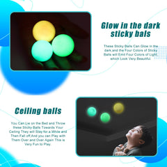FauKait Lumi Balls stick to ceilings for tossing and catching.