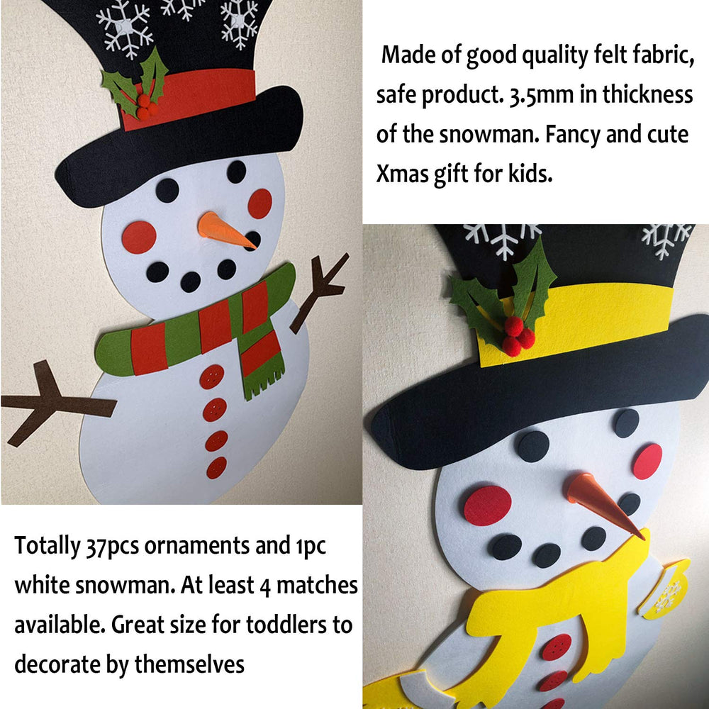 Fayoo DIY Felt Snowman double-sided Velcro enables quick ornament changes