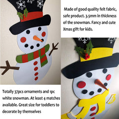 Fayoo DIY Felt Snowman double-sided Velcro enables quick ornament changes
