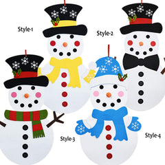 Fayoo DIY Felt Snowman ornaments close-up showing detachable pieces for easy decorating