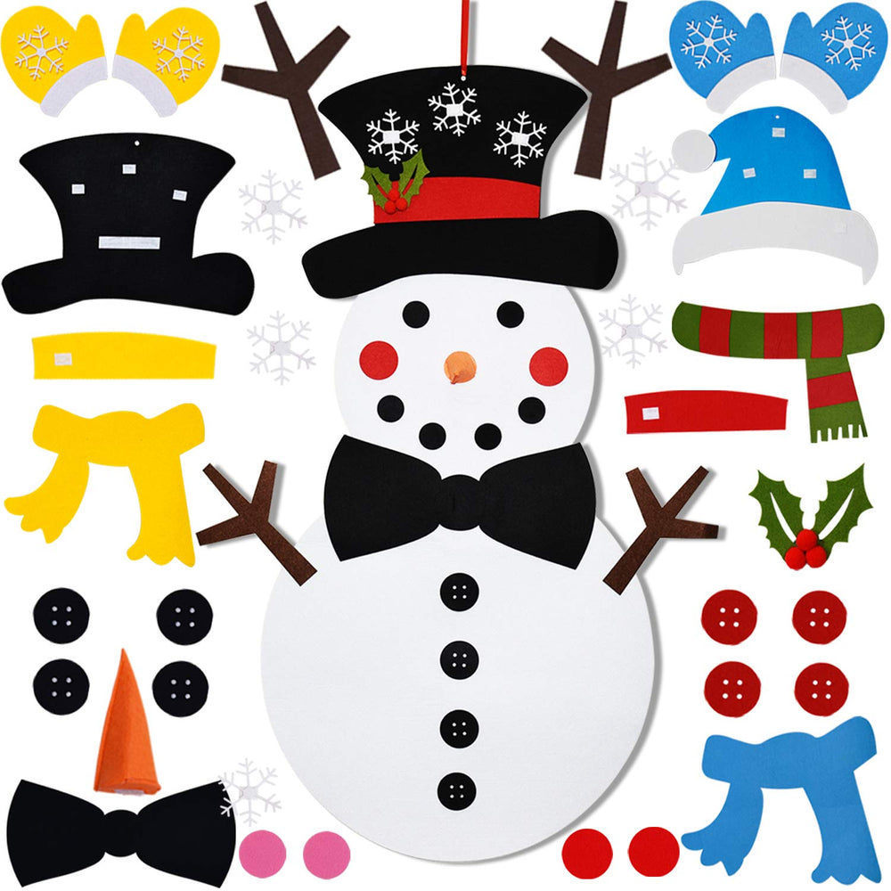 Fayoo DIY Felt Snowman set front view for cozy door decor