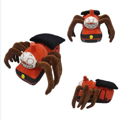 FBDCYIA Spider train stuffed animal on shelf, cute decor and hug companion.