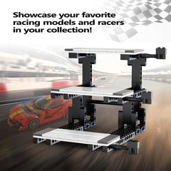 FCEYOUT display stand for Lego Speed Champions side view emphasizes stability and elegance