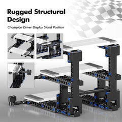 FCEYOUT Lego Speed Champions 3-layer stand assembled view reveals multi-level presentation for your kits