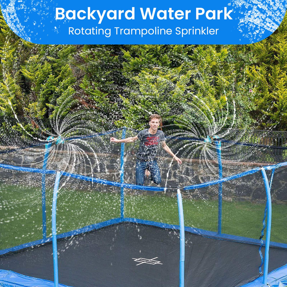 FCLLD trampoline sprinkler rotating arms deliver 360-degree coverage